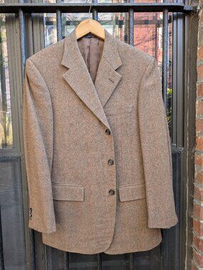 Brooks Brothers 1818 Madison 39R Brown Herringbone Wool Cashmere Sport Coat